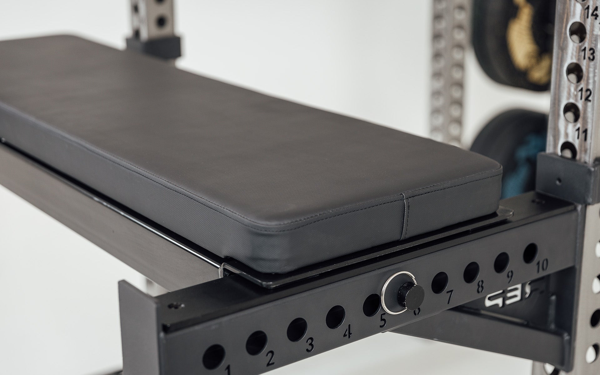 Utility Seat + Pad Close Up of It Installed on Spotter Arms